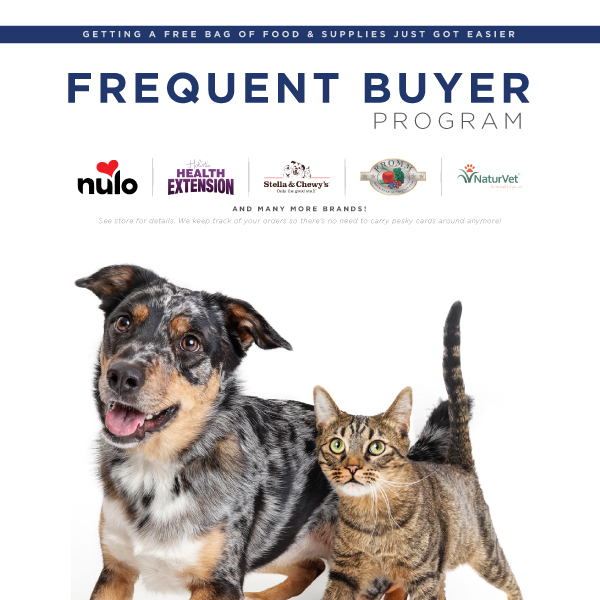 frequent buyer program. call to learn more.